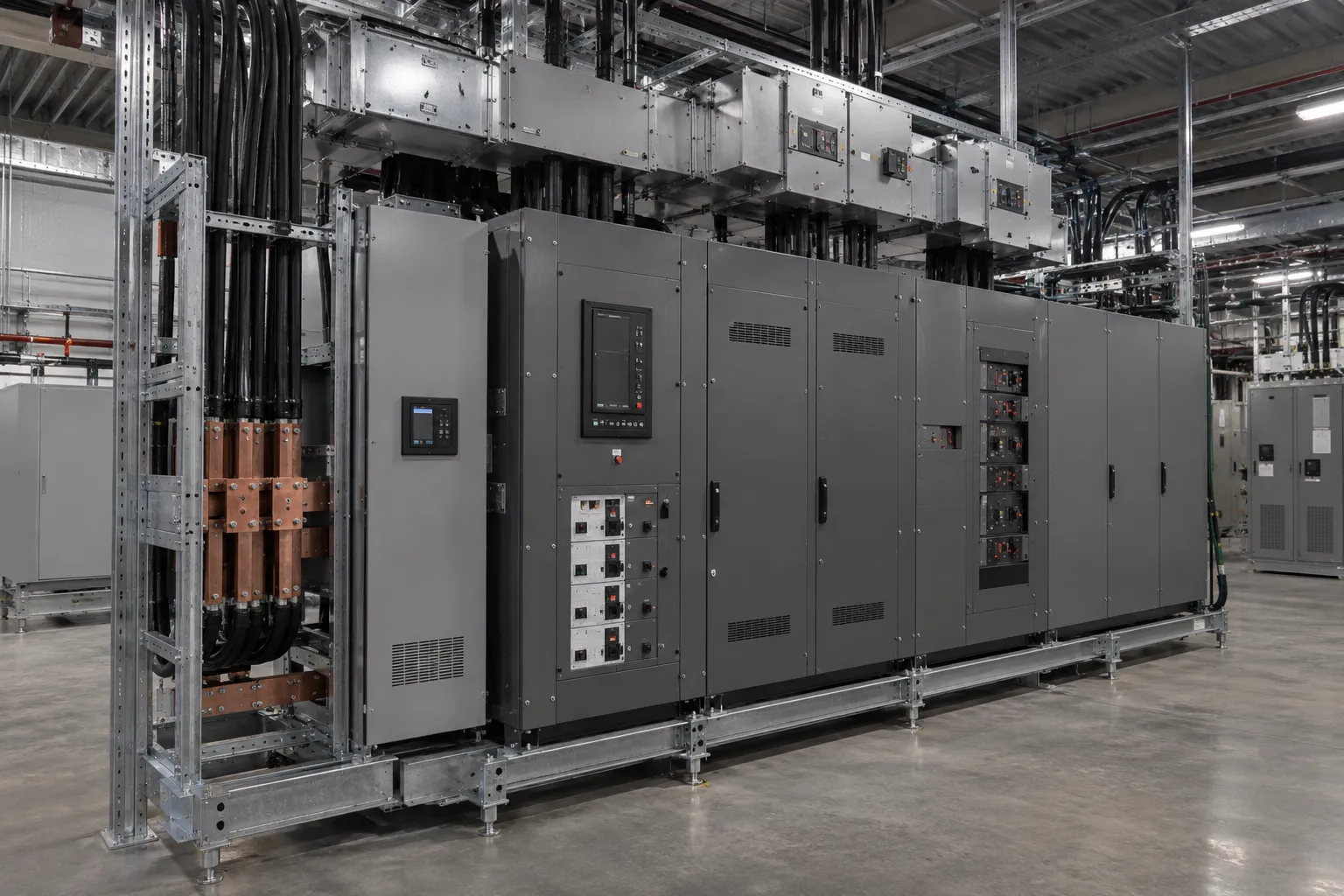 Illustration of data center power distribution equipment: Custom Integration Assemblies