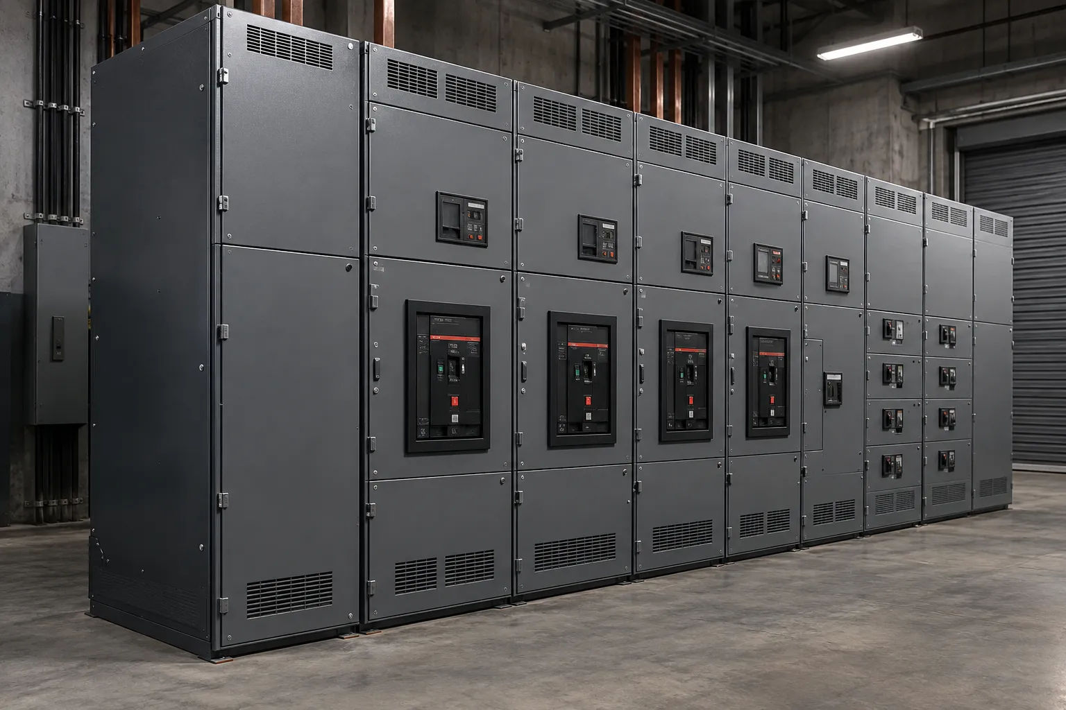 Illustration of a switchgear equipment lineup