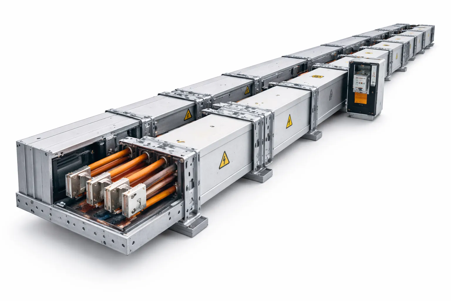 Illustration of busbar power distribution equipment for infrastructure applications